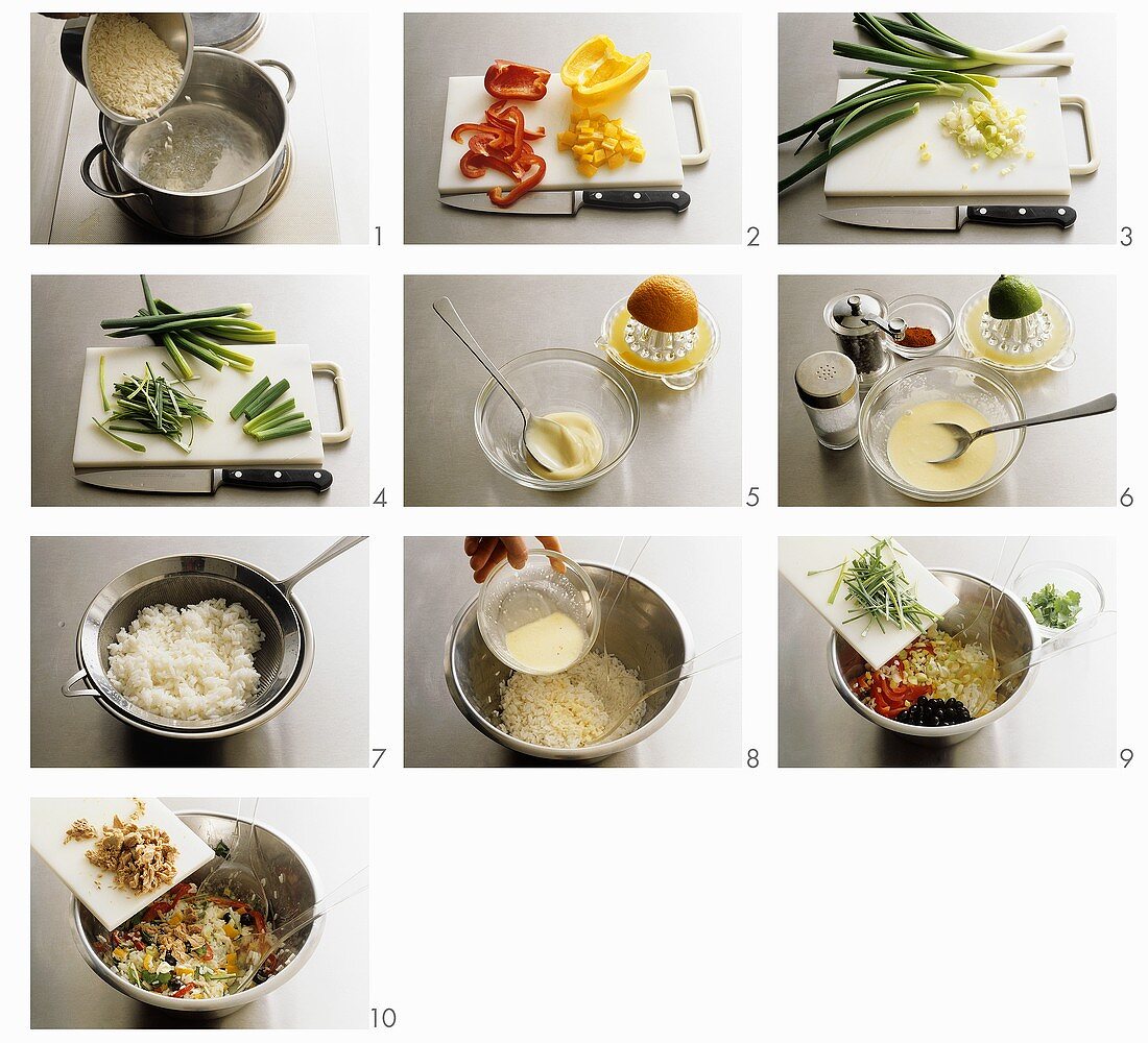 Thunfisch-Reis-Salat zubereiten