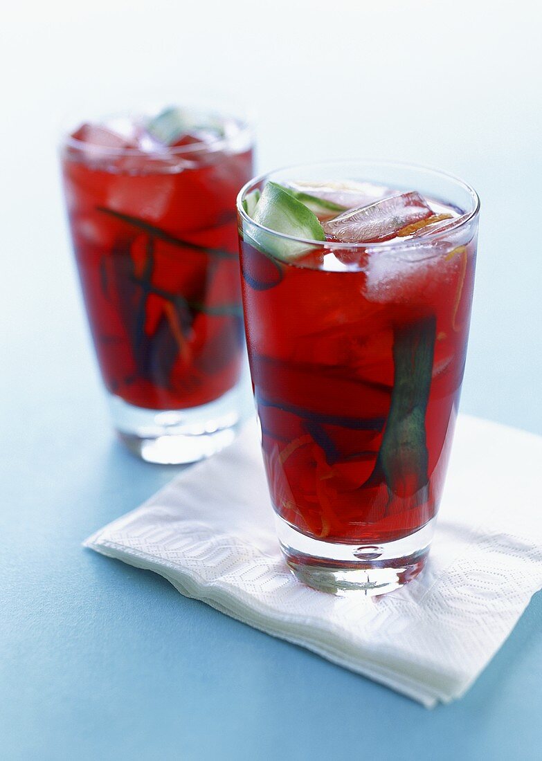 Spring Pimms (Pimms, cucumber and cranberry juice)