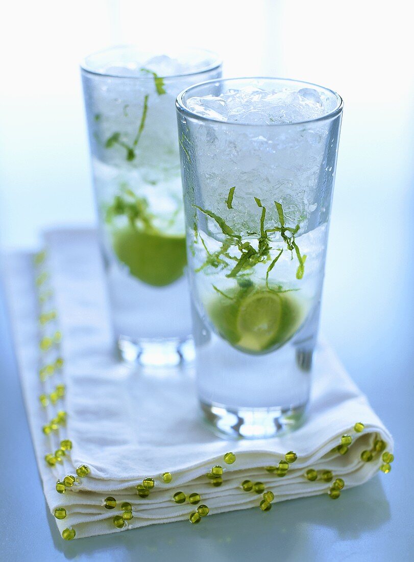 Mint Lime and Vodka Cocktail