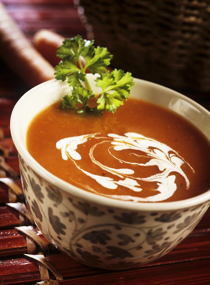 Spicy carrot soup with coconut milk