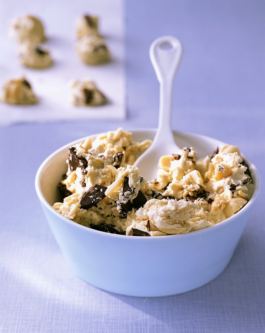 Cookie mixture in a bowl