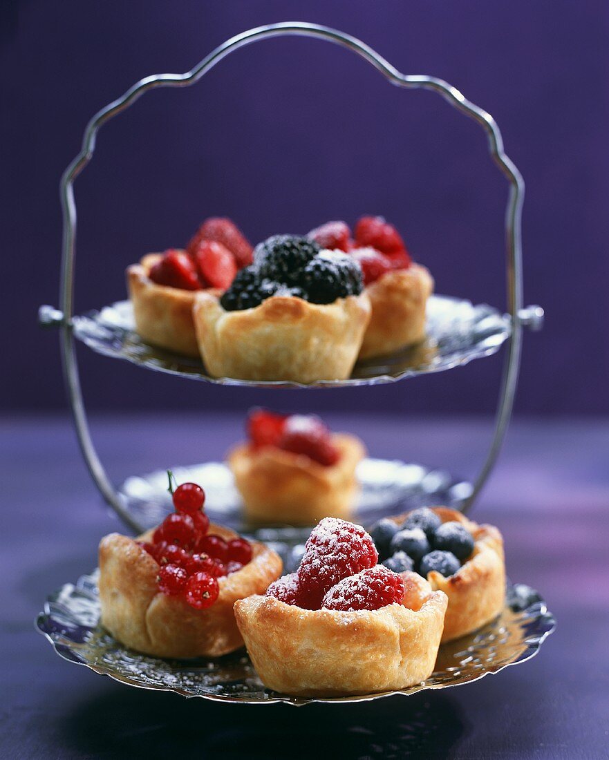 Vanilla tarts with mixed berries