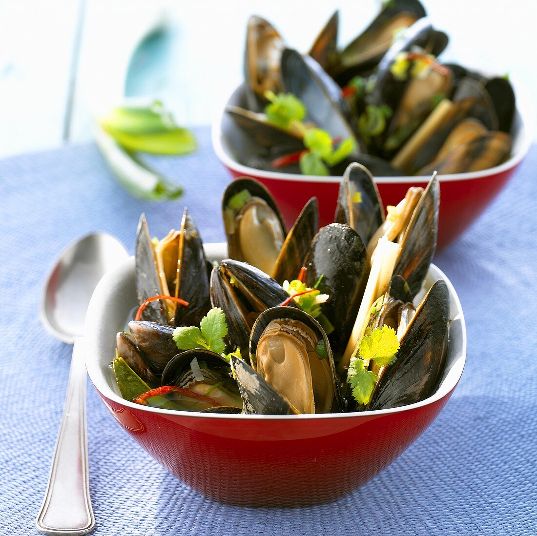 Two small bowls of mussels (Thailand)