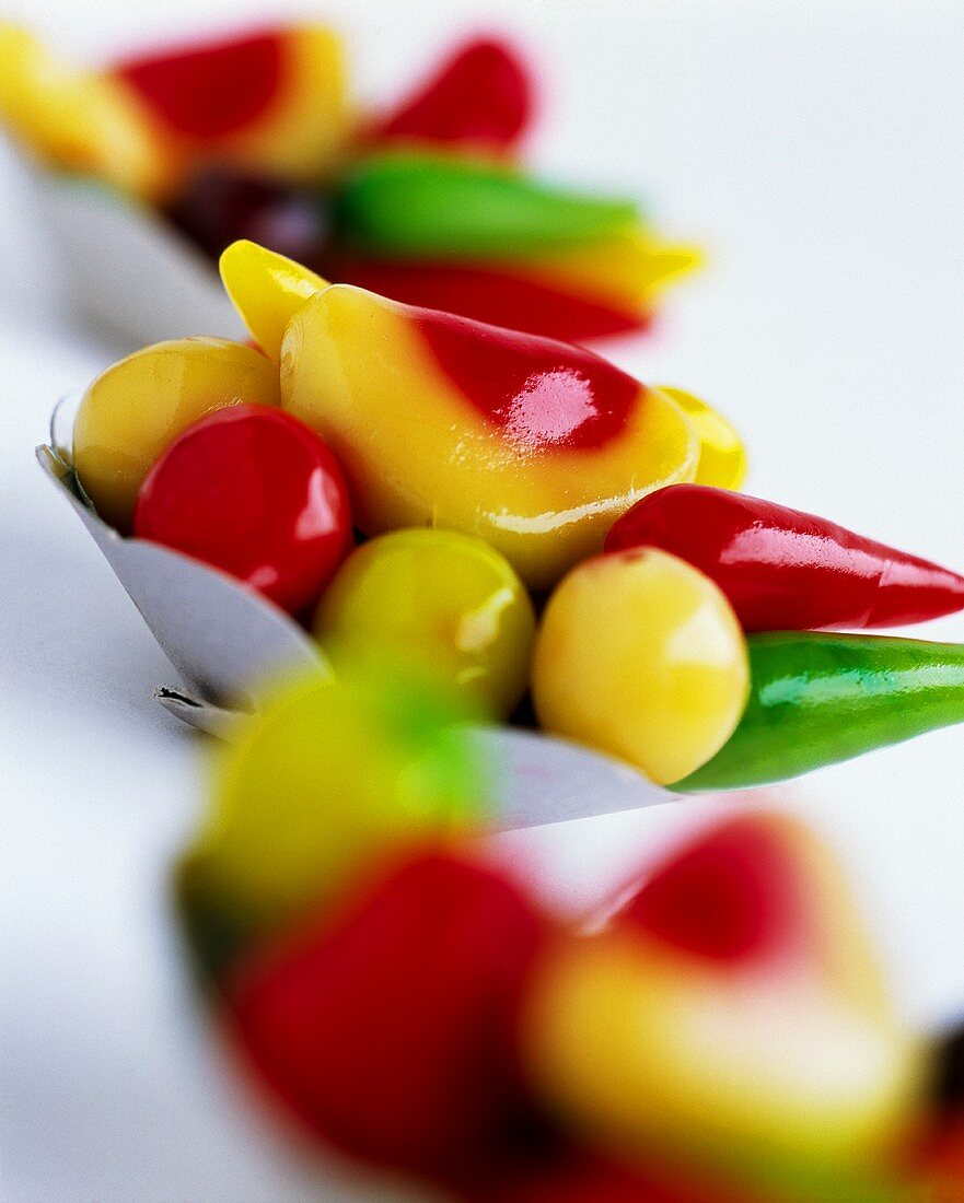 Colourful marzipan sweets