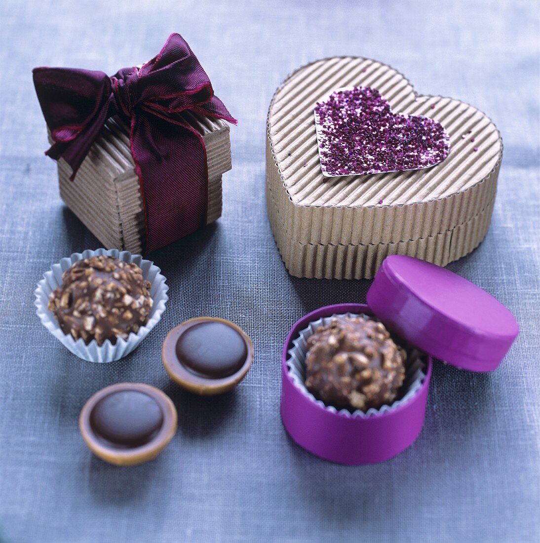 Chocolates with chocolate boxes