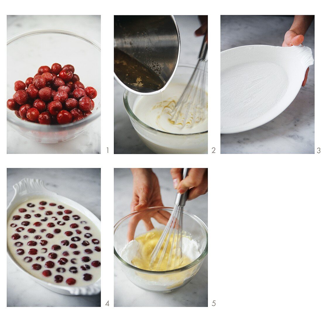 Making cherry clafouti