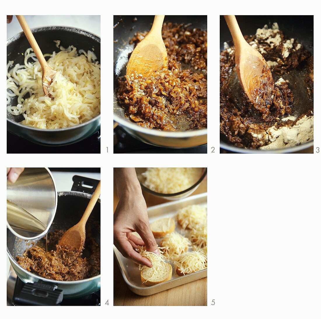 Making French onion soup