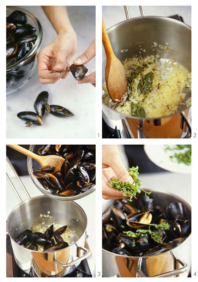 Preparing marinated mussels