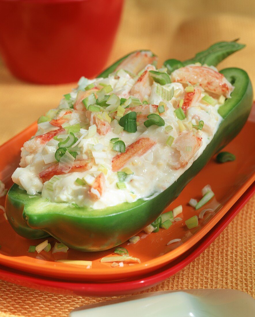 Green peppers stuffed with crab cream