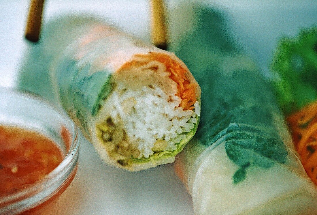 Bahn cuon (Vietnamese spring rolls) surreal photo