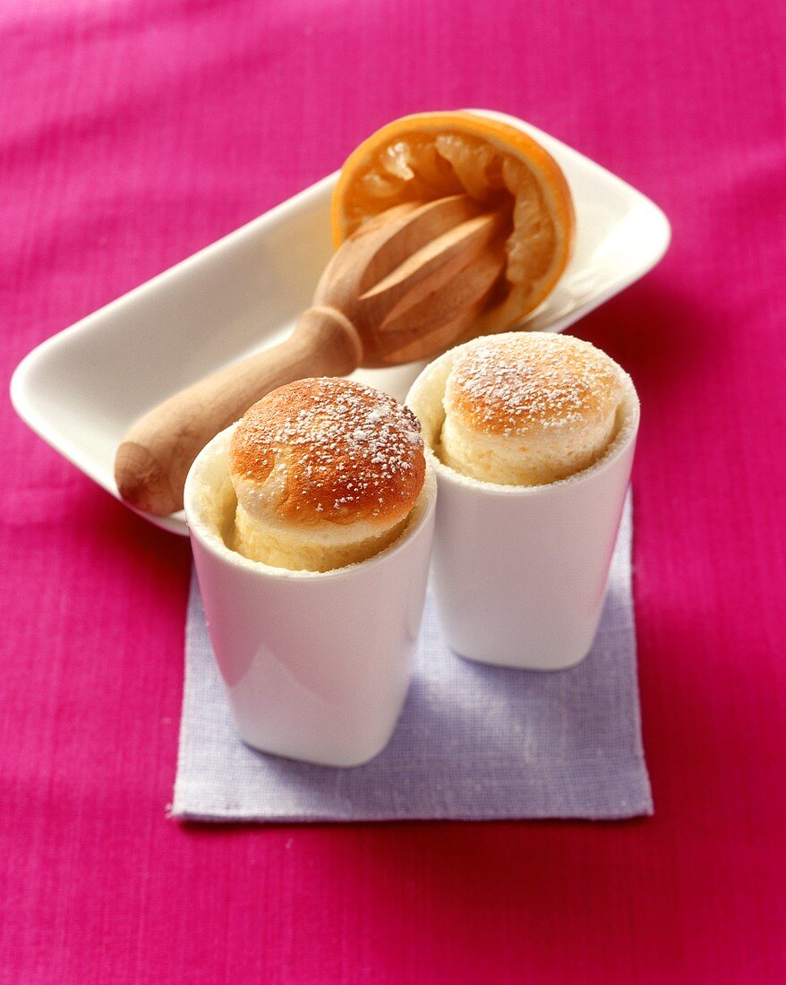 Two lemon soufflés