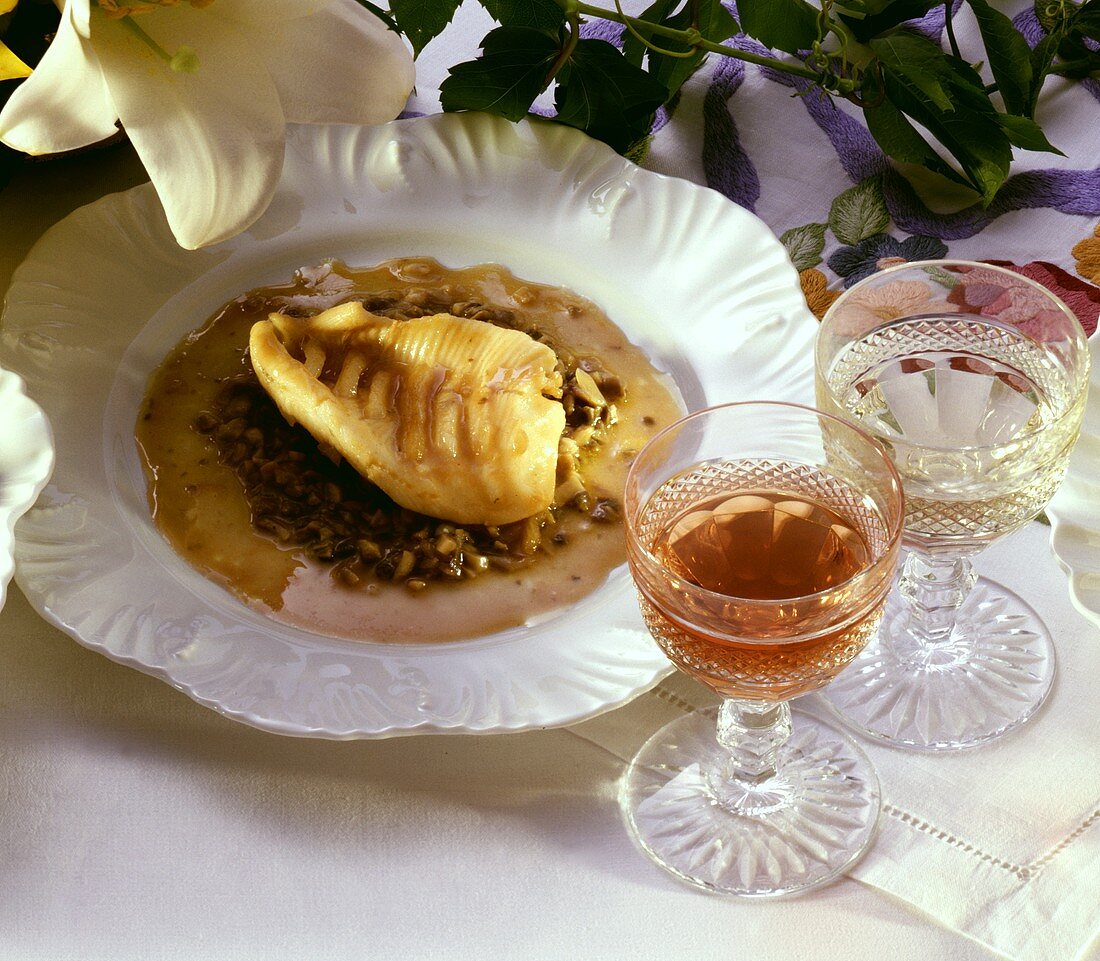 Suprêmes de brochet (pike fillets in rosé wine, France)