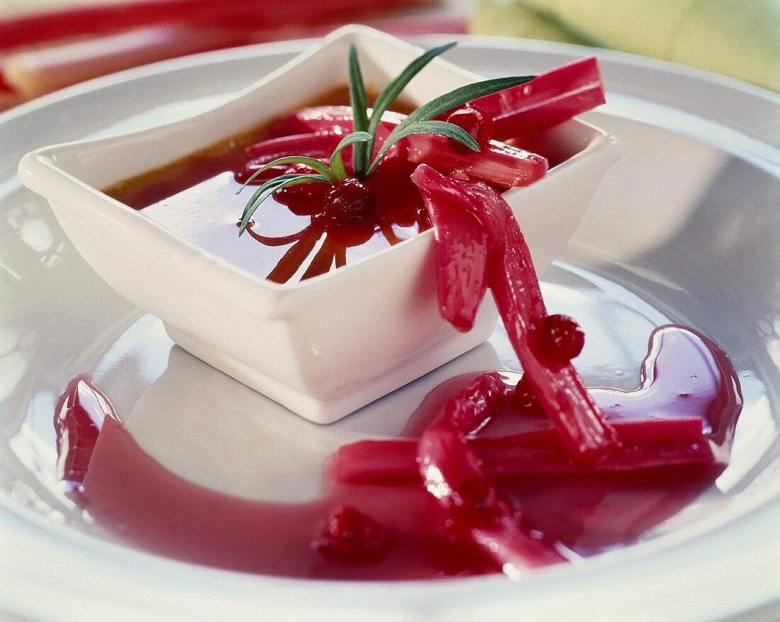 Rhubarb and cranberry compote