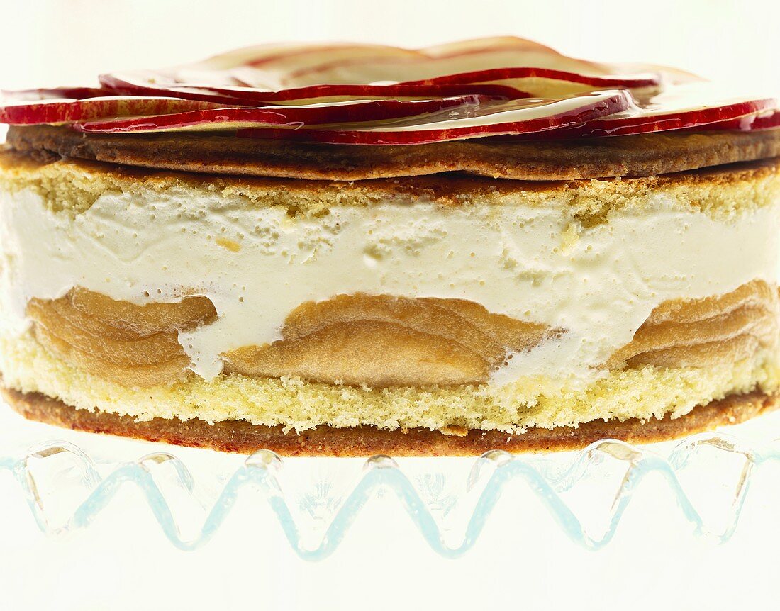 Detail of an apple cheesecake