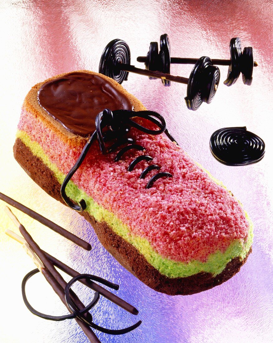 Cake in shape of a sports shoe