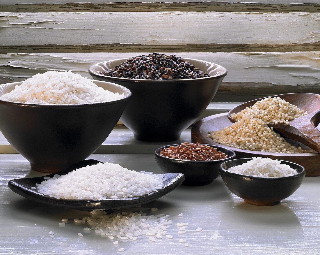 Several types of Asian rice