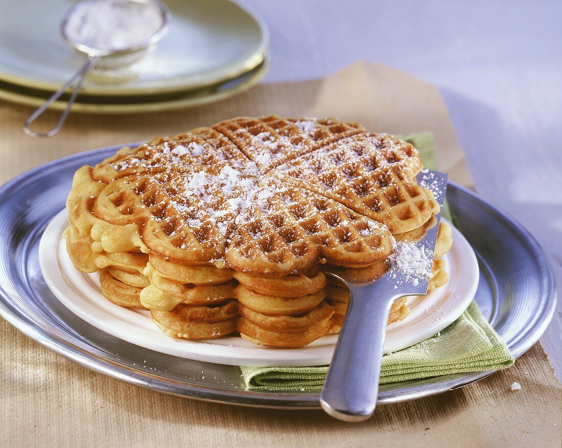 Kürbiswaffeln mit Puderzucker