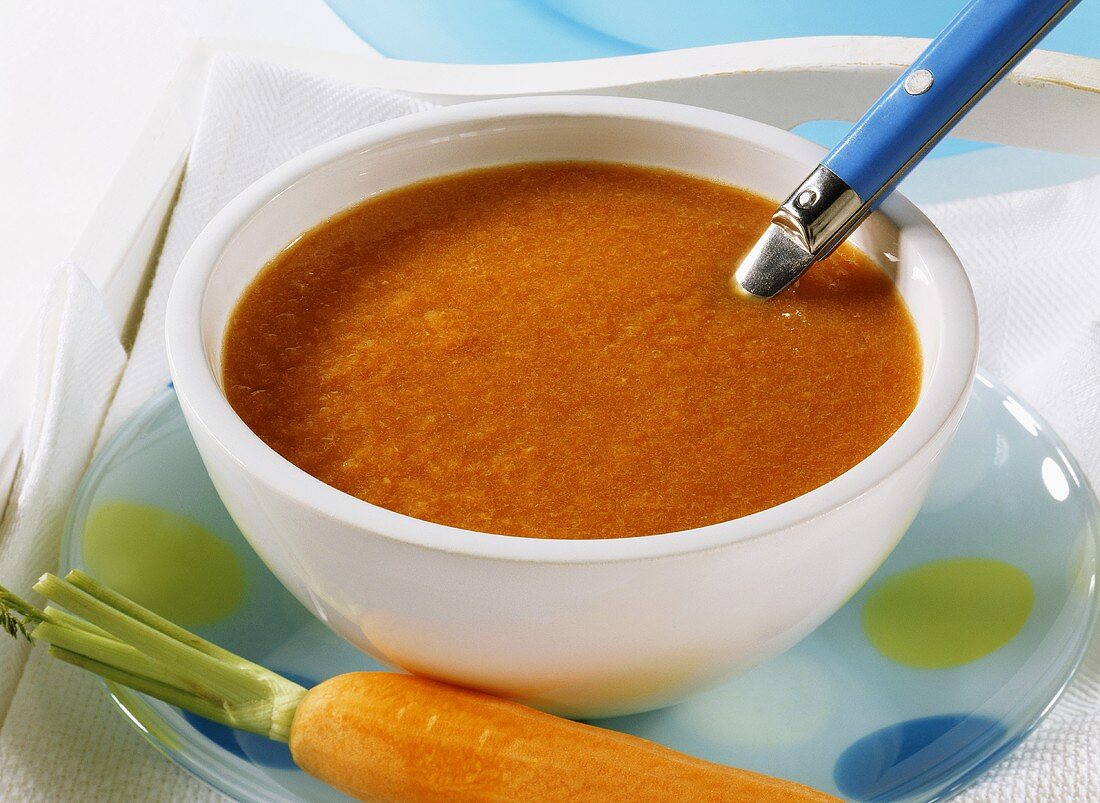 Nourishing vegetable soup with carrots (for sick children)