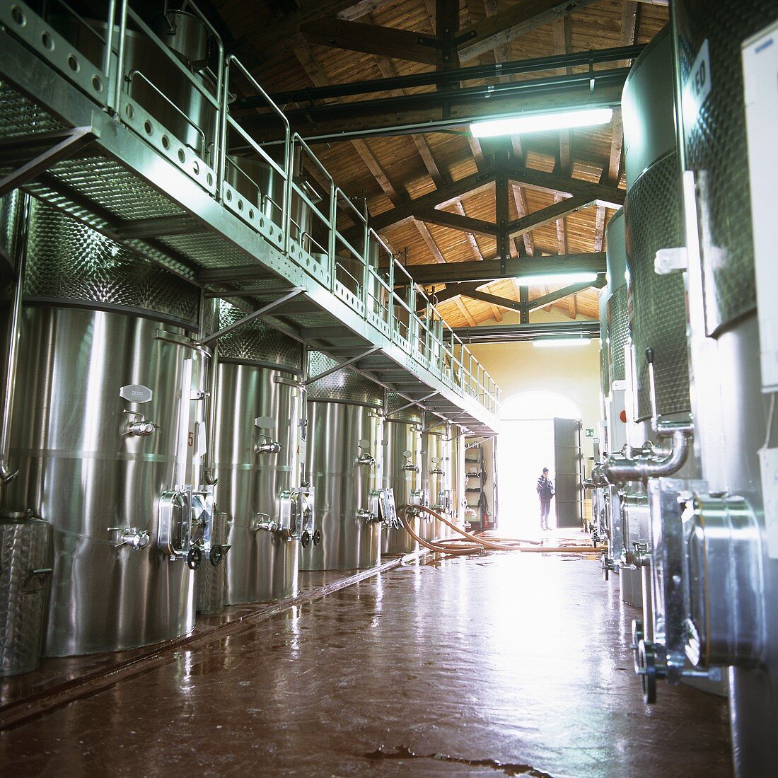 Edelstahltanks des Weinguts Planeta, Sambuca di Sicilia