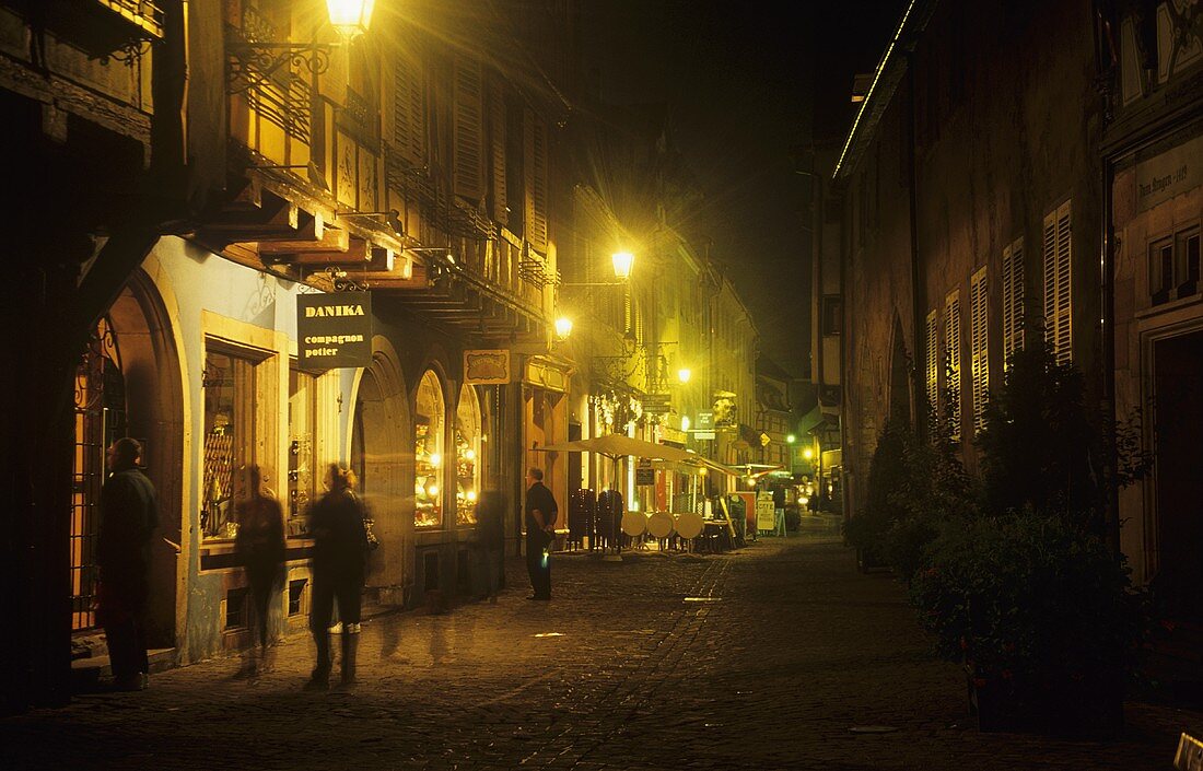 Colmar bei Nacht, Elsass, Frankreich