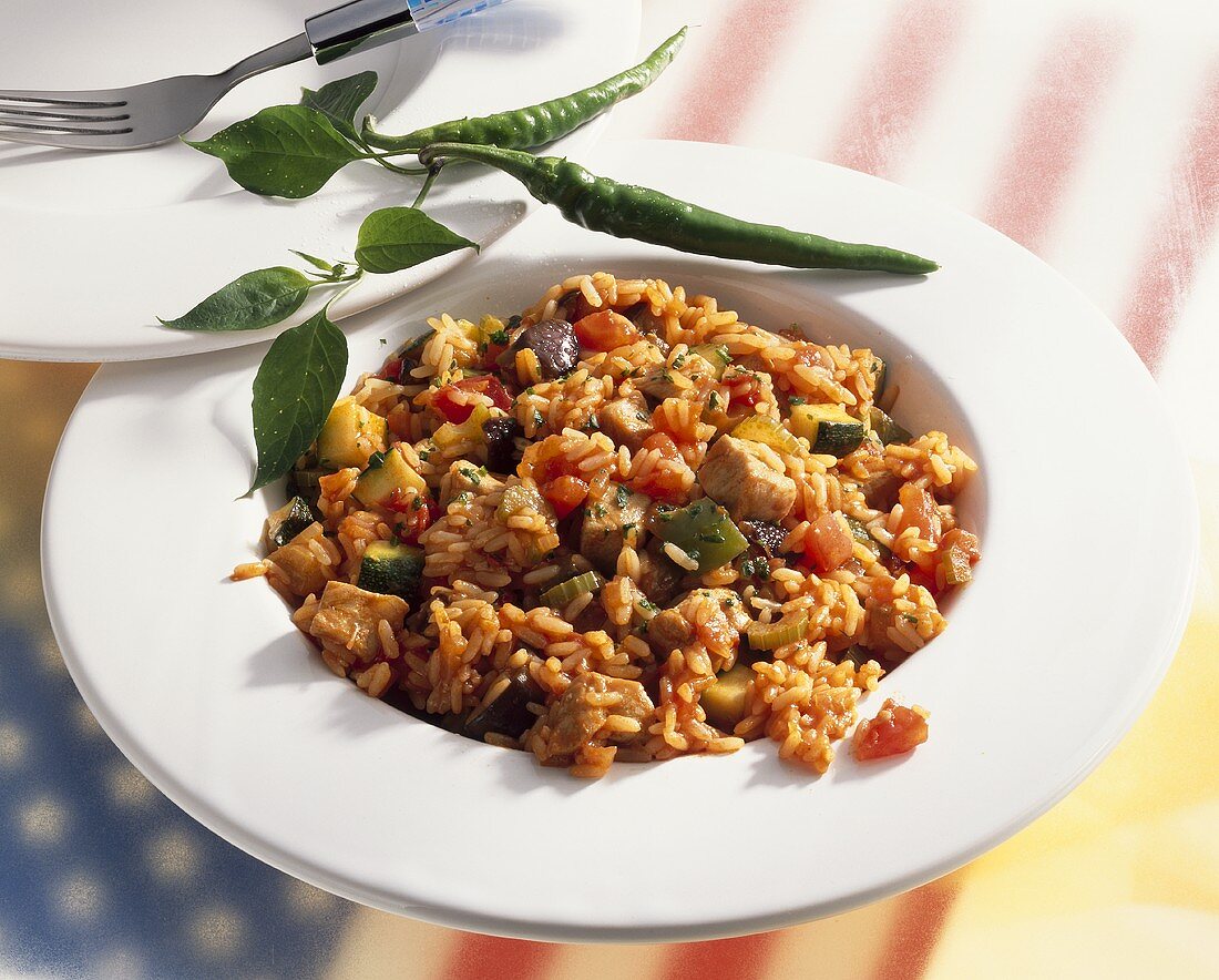 Rice with pork and tomatoes (USA)