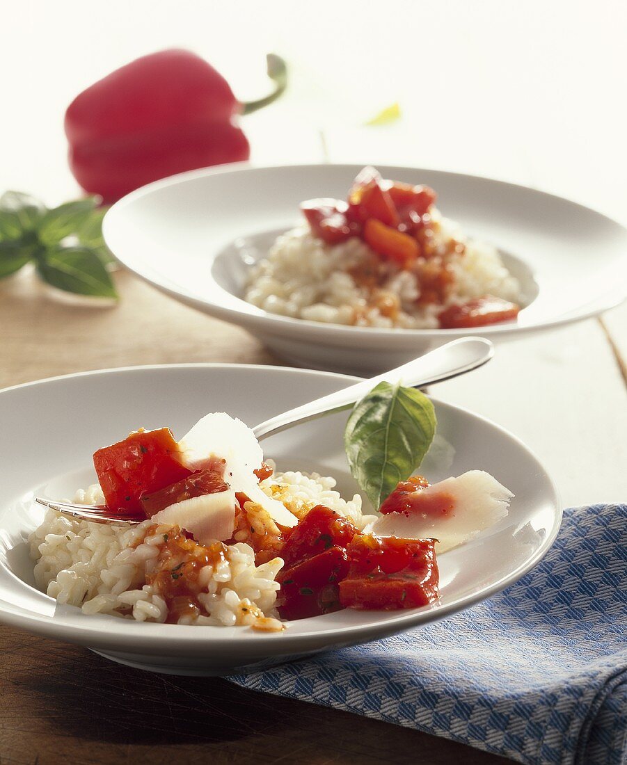 Risotto with peppers