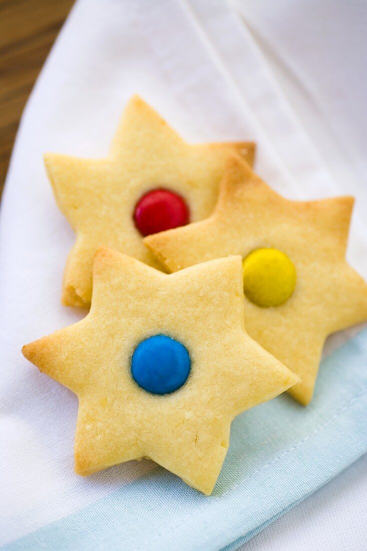 Three star-shaped biscuits