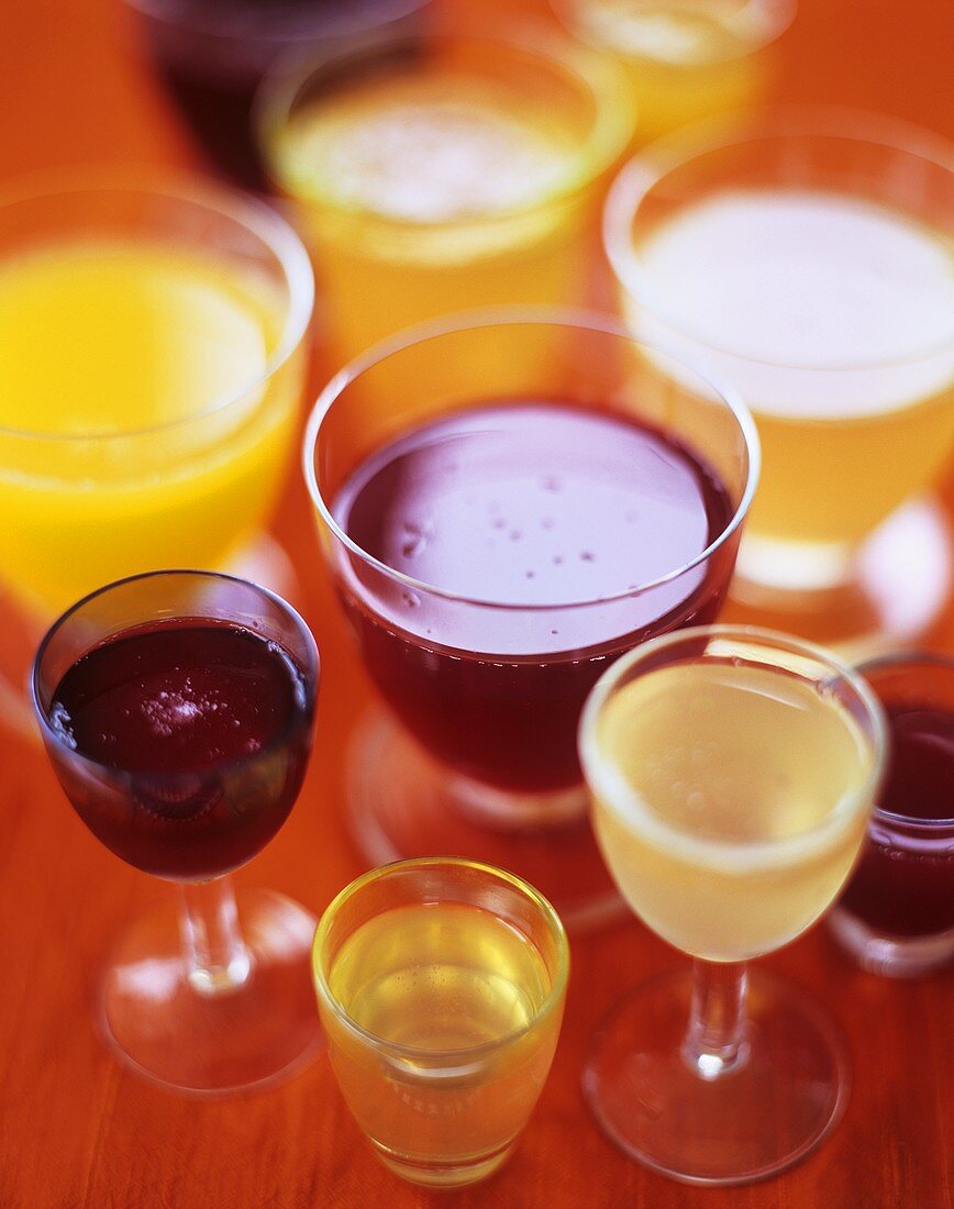 Various fruit liqueurs