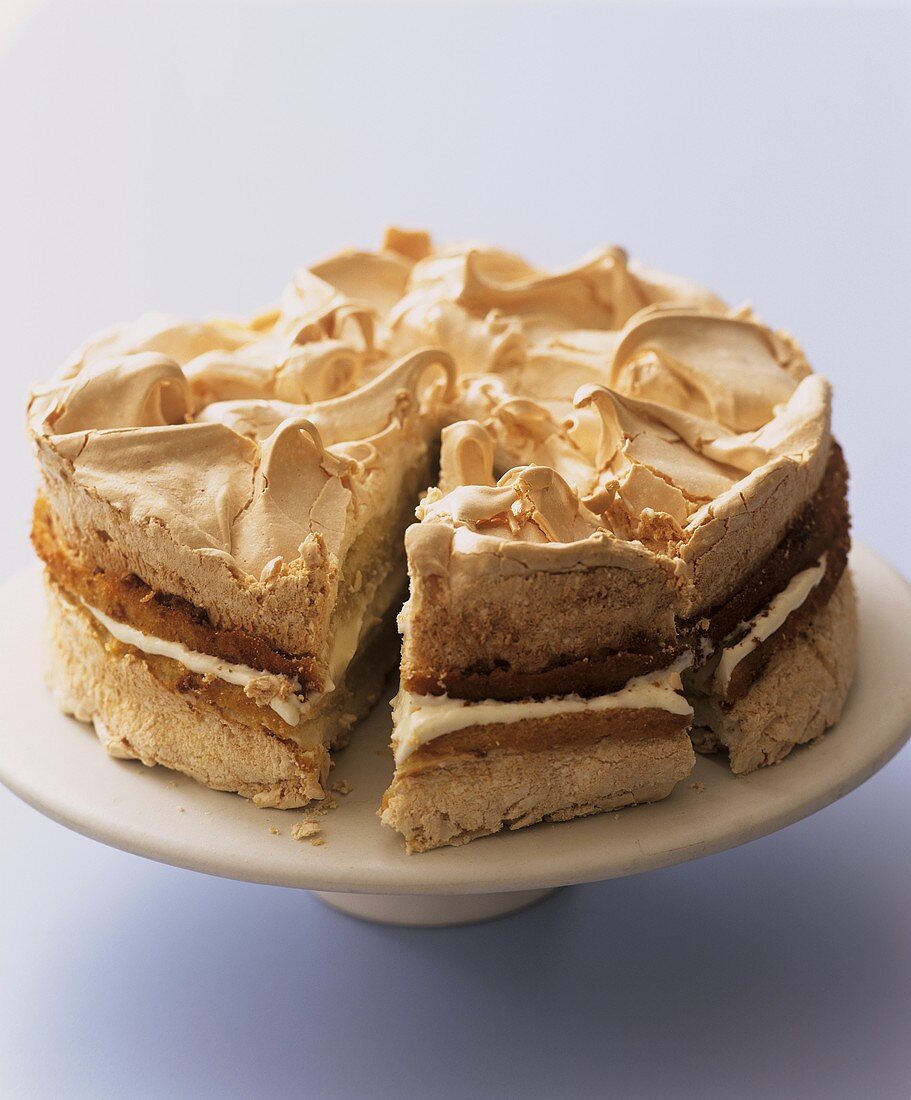 Baiserkuchen mit Zitronencreme gefüllt (Aga Cooking)