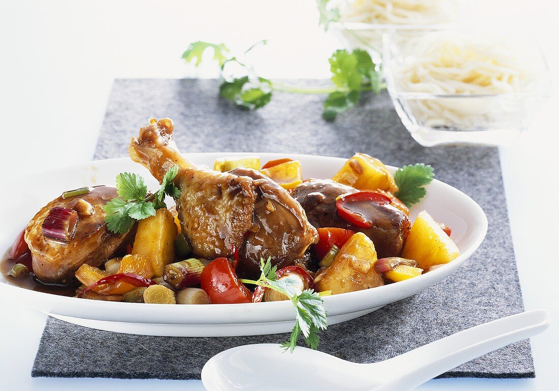 Duck with pineapple and vegetables