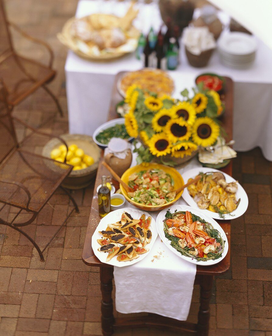 Italian garden party buffet