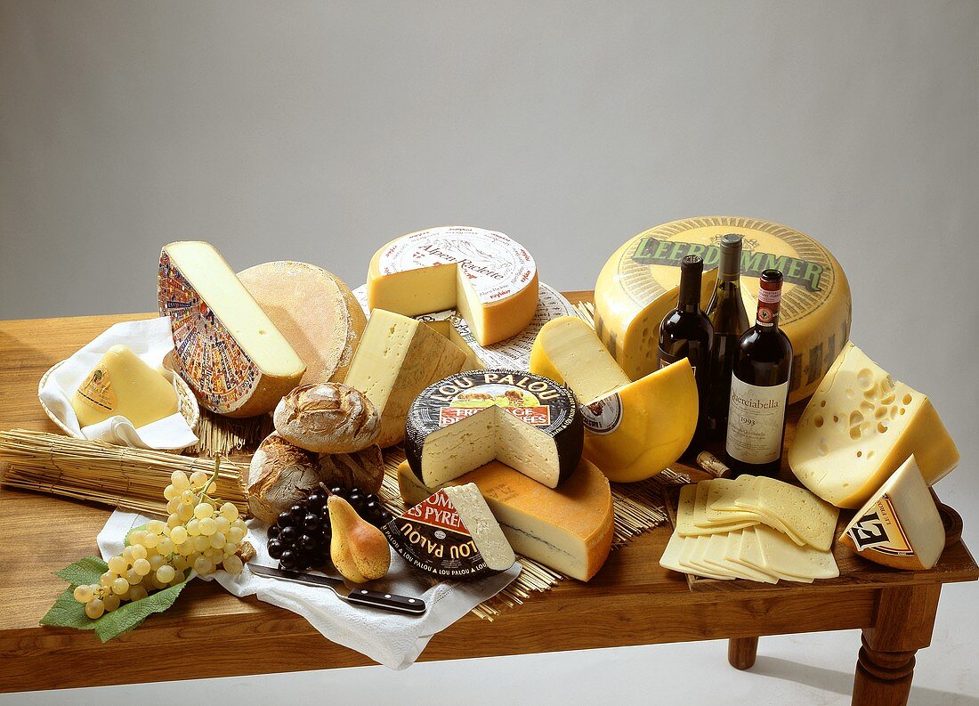 Many different types of cheese