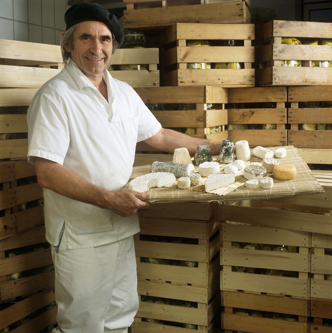 Many types of goat's cheese, offered by J.X.Lerchenmüller 