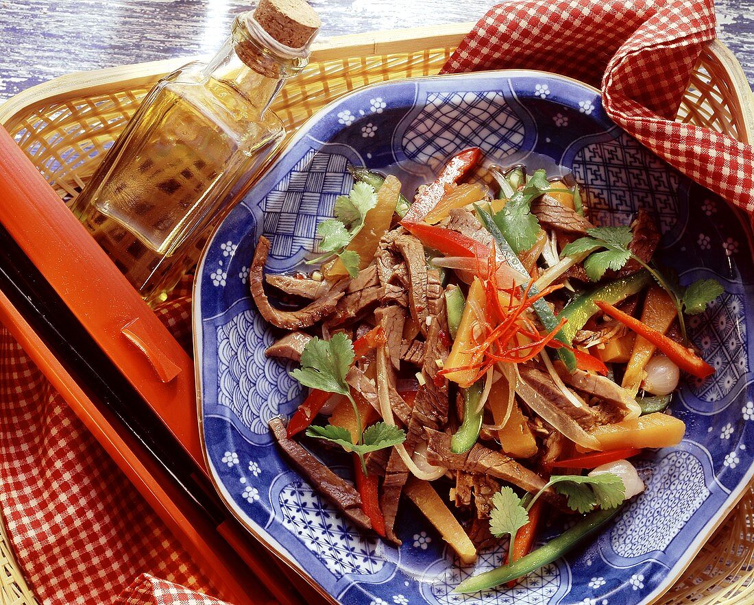 Asian beef salad with chili