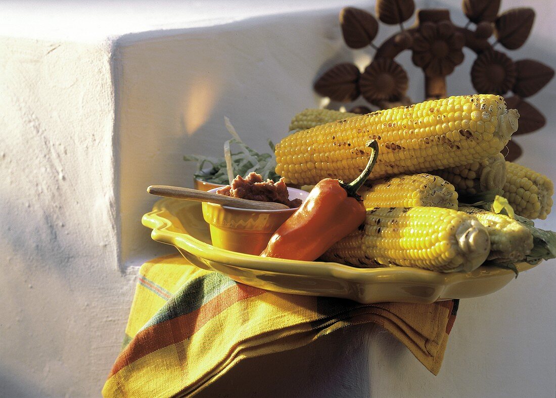 Gegrillte Maiskolben & Paprikaschote