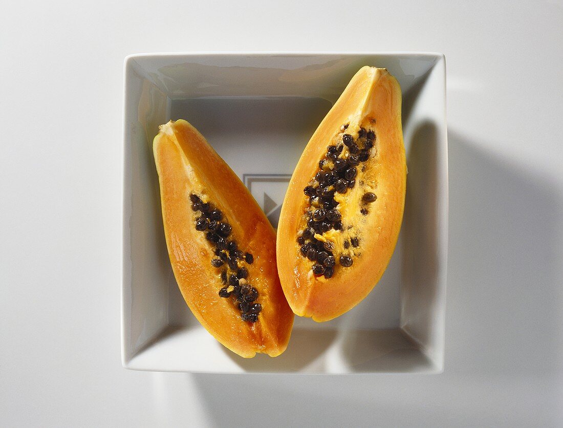 Two Split Papaya