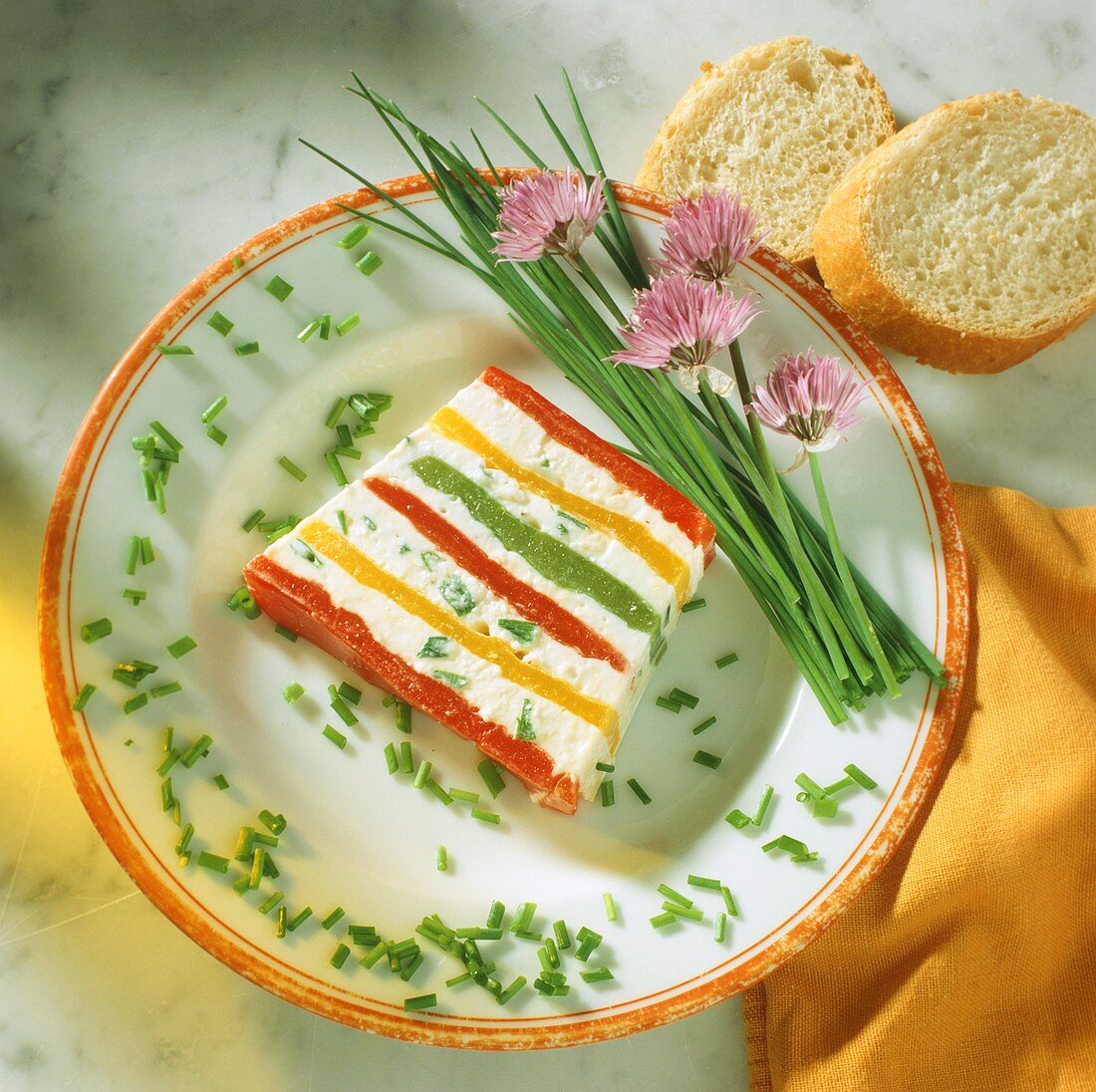 Pepper terrine with chives