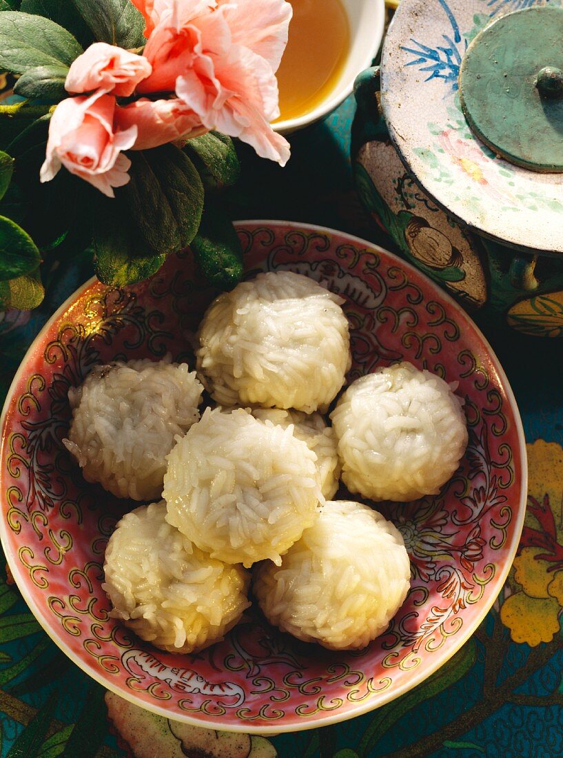 Pearl dumplings - sticky rice dumplings filled with sesame