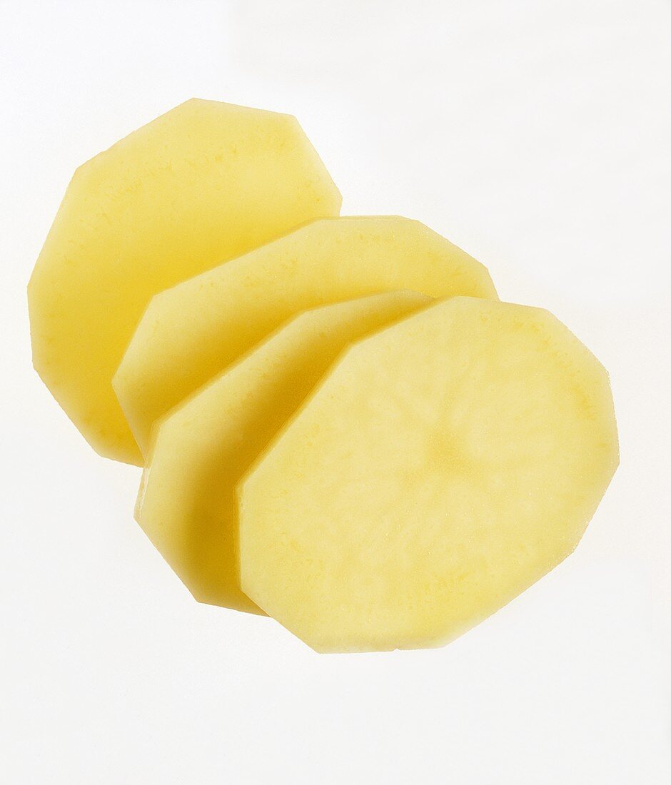 Four slices of raw potato
