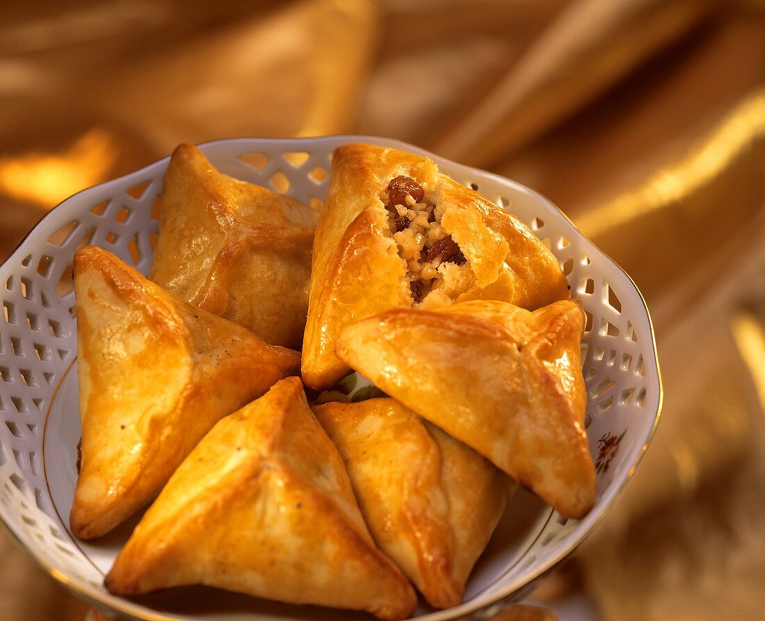 Pastries with nut & raisin filling (Hamantaschen)