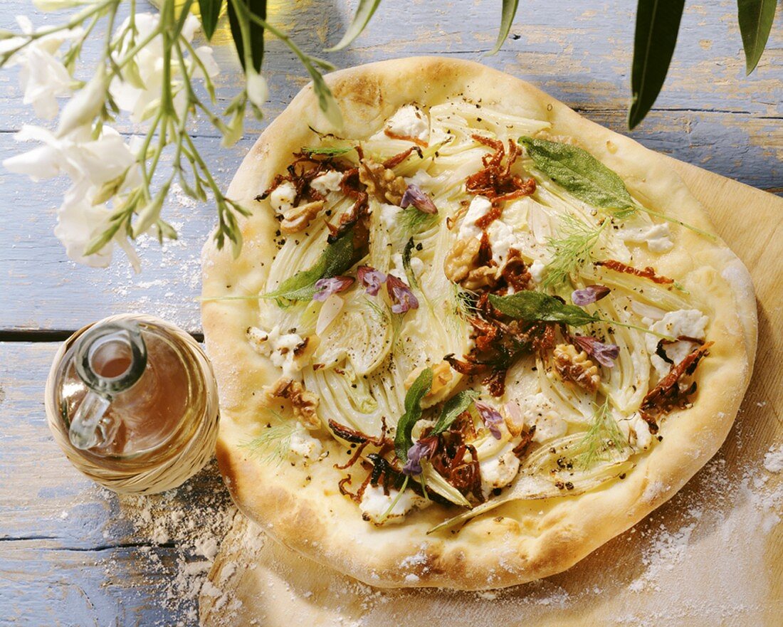 Fennel Pizza with Walnuts