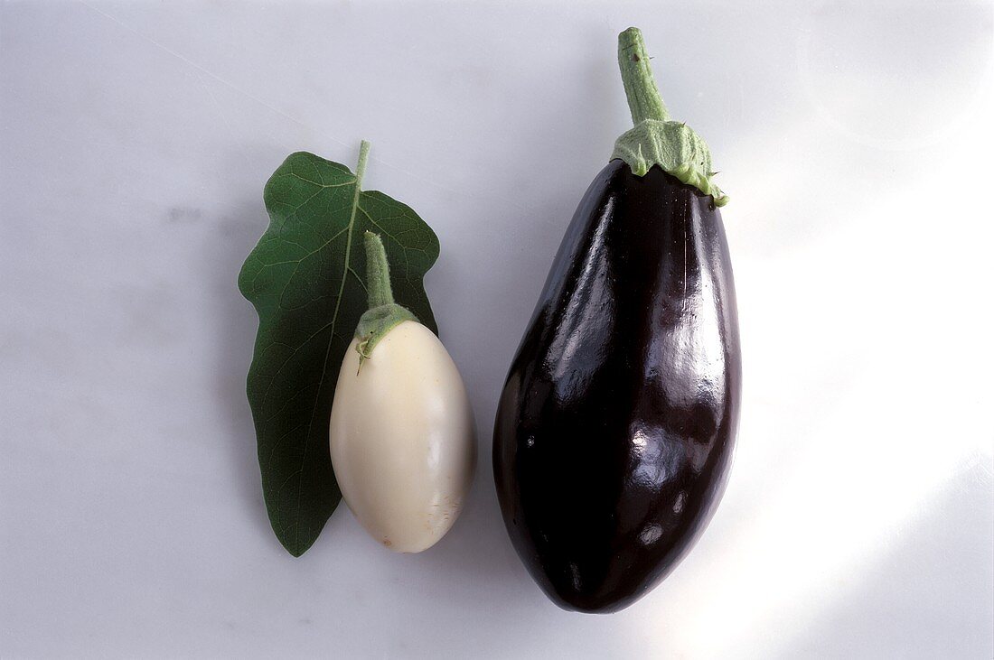 Dark and white aubergine