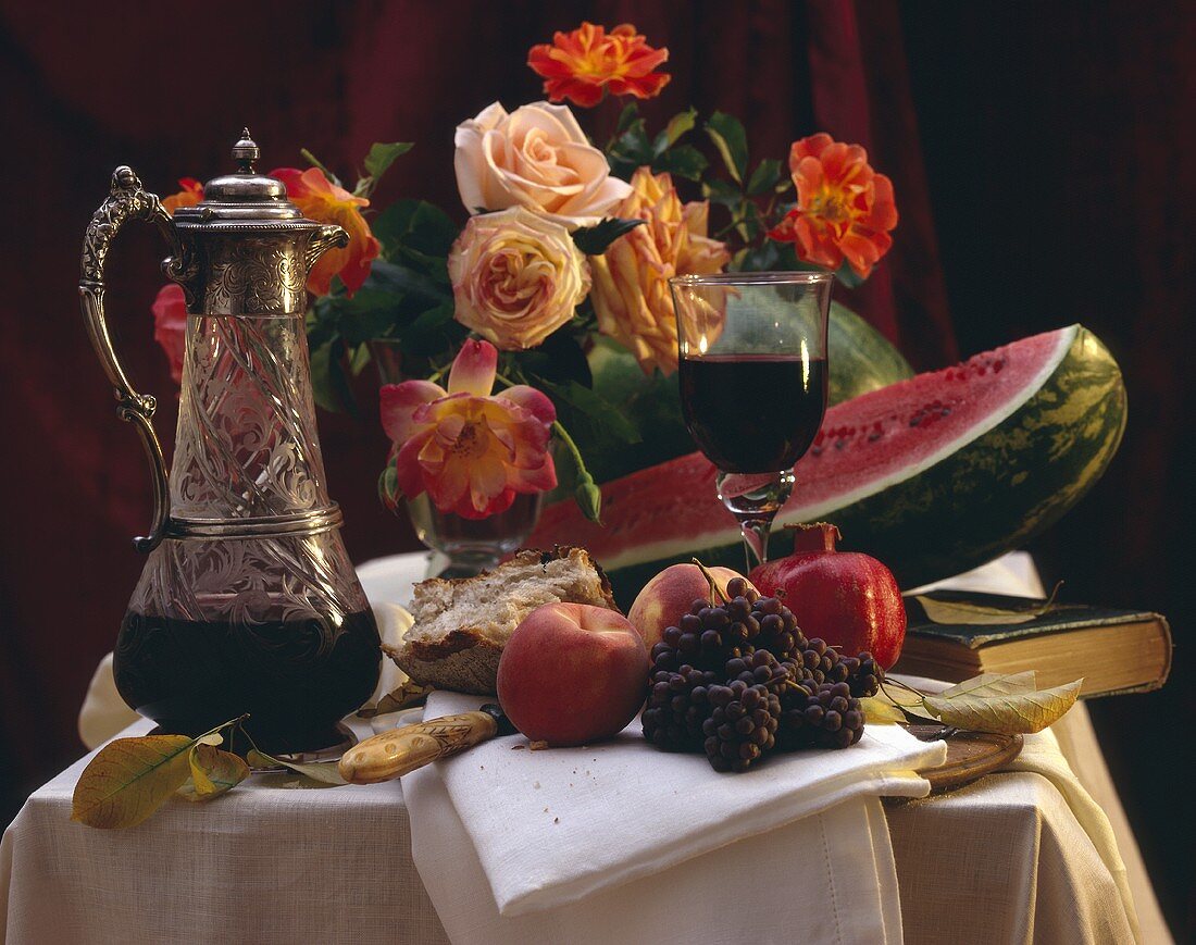 Elegant Table Setting of Assorted Fruit