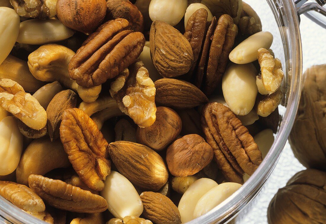 Various nuts in a bowl (close-up)