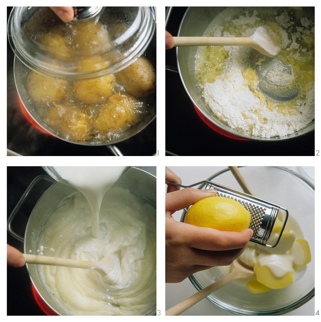 Making bechamel potatoes