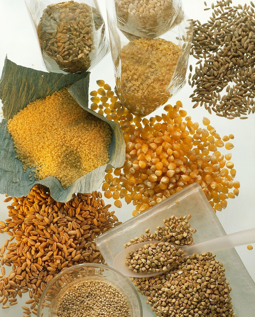 Mehrere verschiedene Getreidesorten