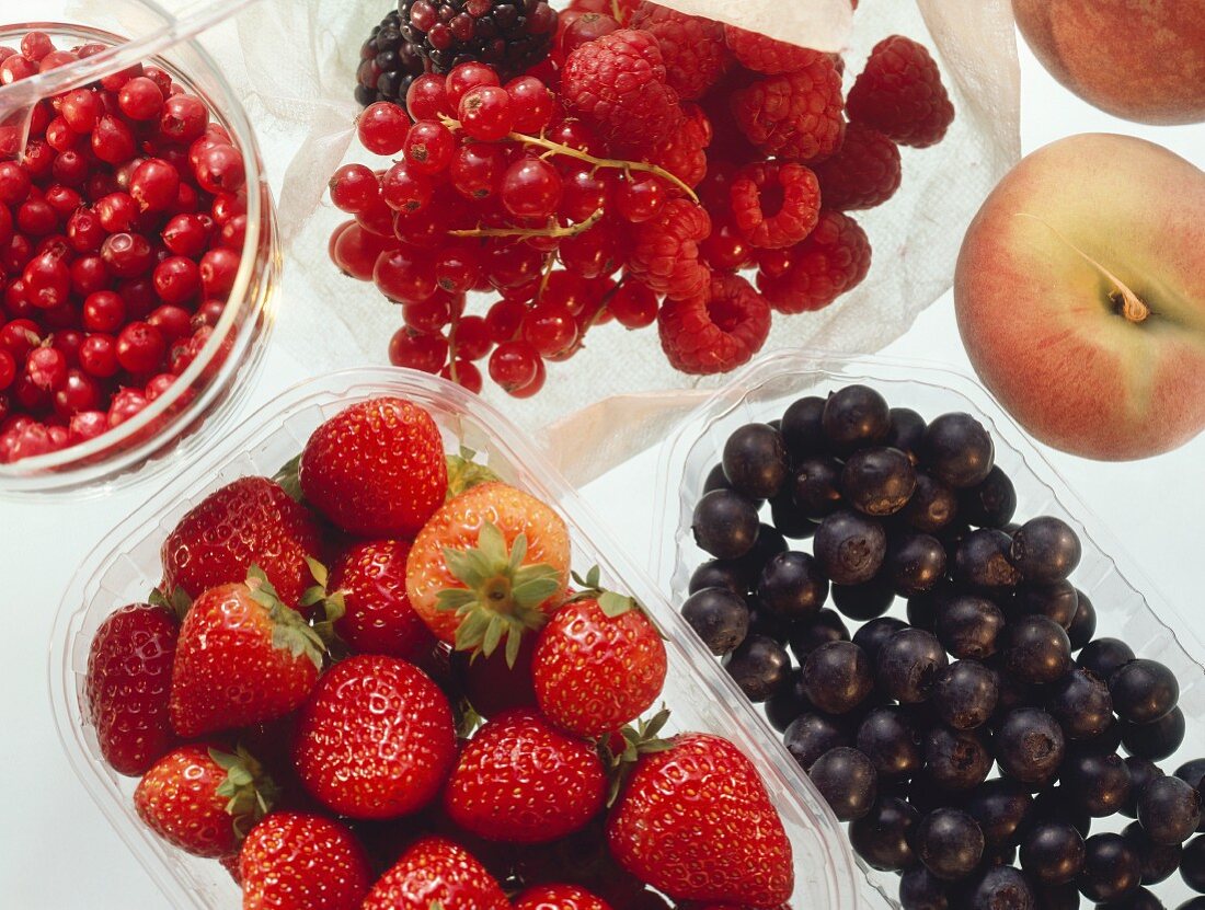 Fresh Berries in Plastic Containers