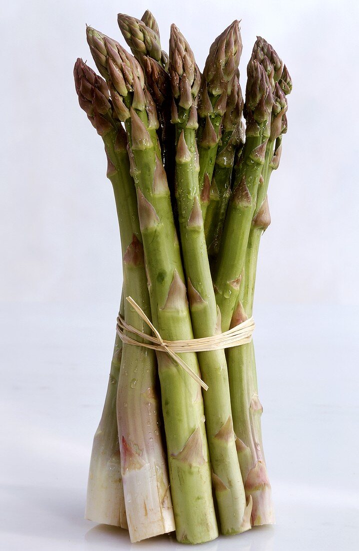 A bundle of green asparagus