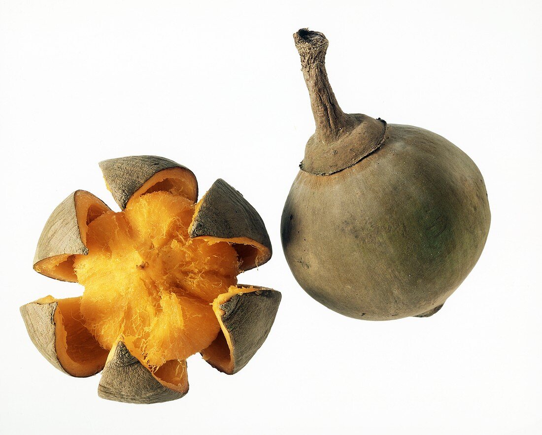 Two Columbian Sapota; One Sliced