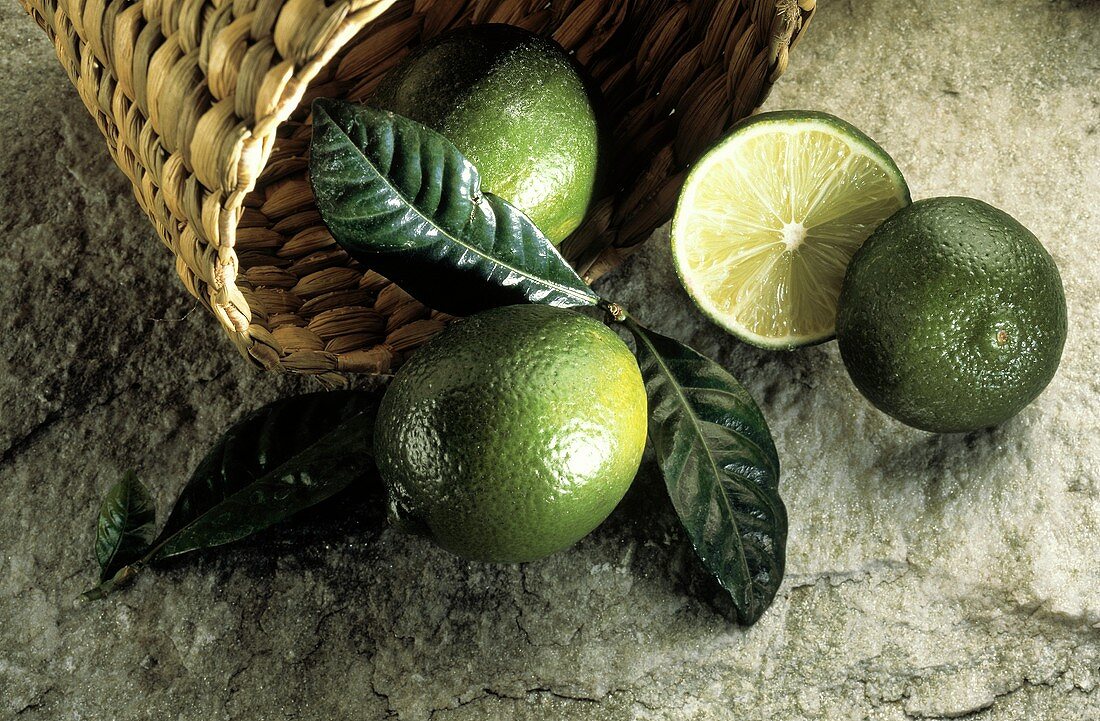 Limes Spilling From a Basket